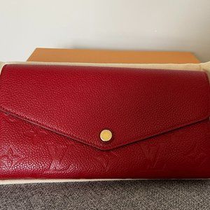 Louis Vuitton Monogram Empreinte Leather Red Sarah Wallet